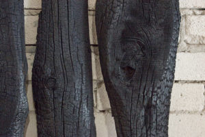 Old charred boards