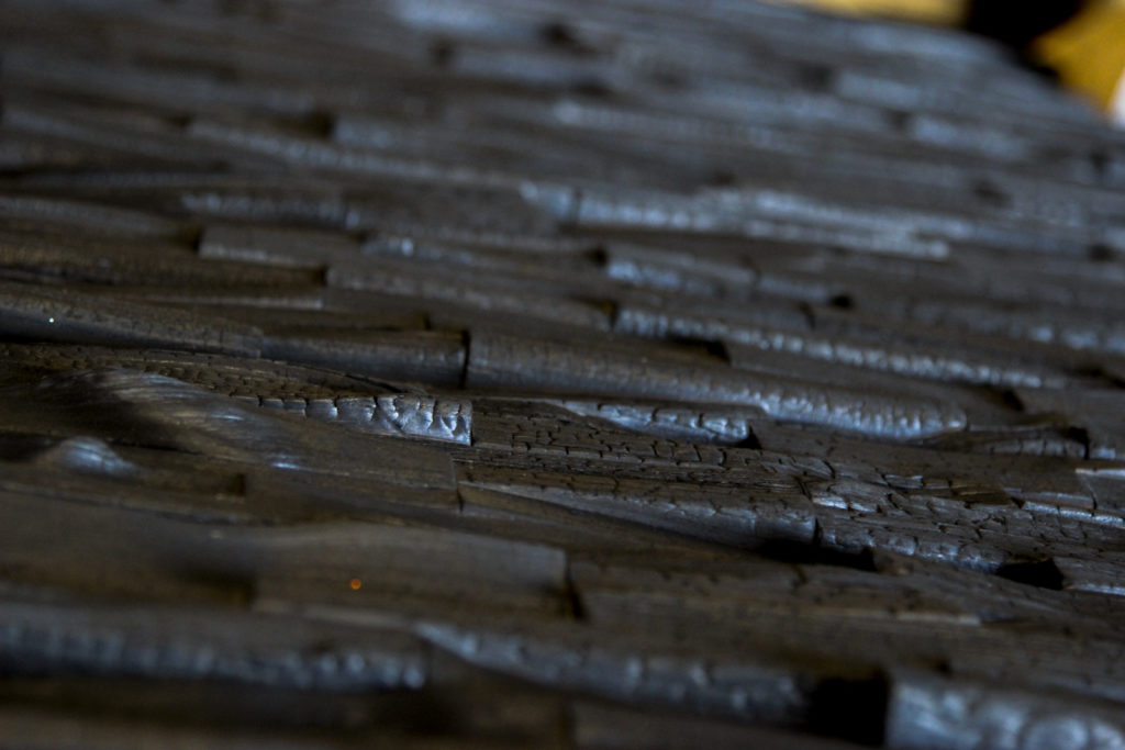 Charred wood panels - Lida, charred "Crocodile"