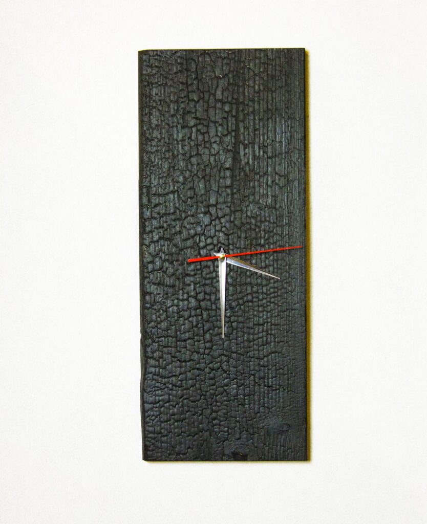 Clock Charred Wood - Reference CCW7