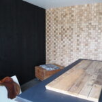 Charred wood and 3D panels, show-room located FR51390