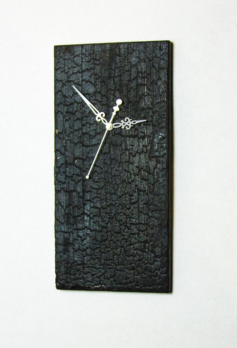 Clock Charred Wood - Reference CCW3