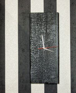 Clock Charred Wood - Reference CCW7